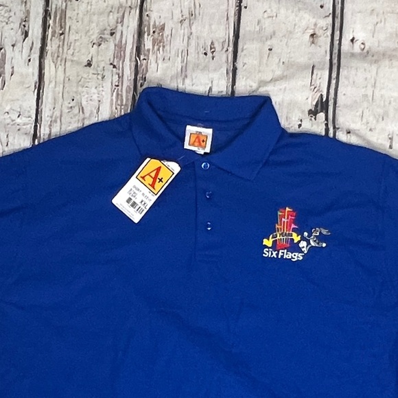 Six Flags Amusement Parks Blue Mens 2XL Golf Polo New Shirt - Picture 7 of 7